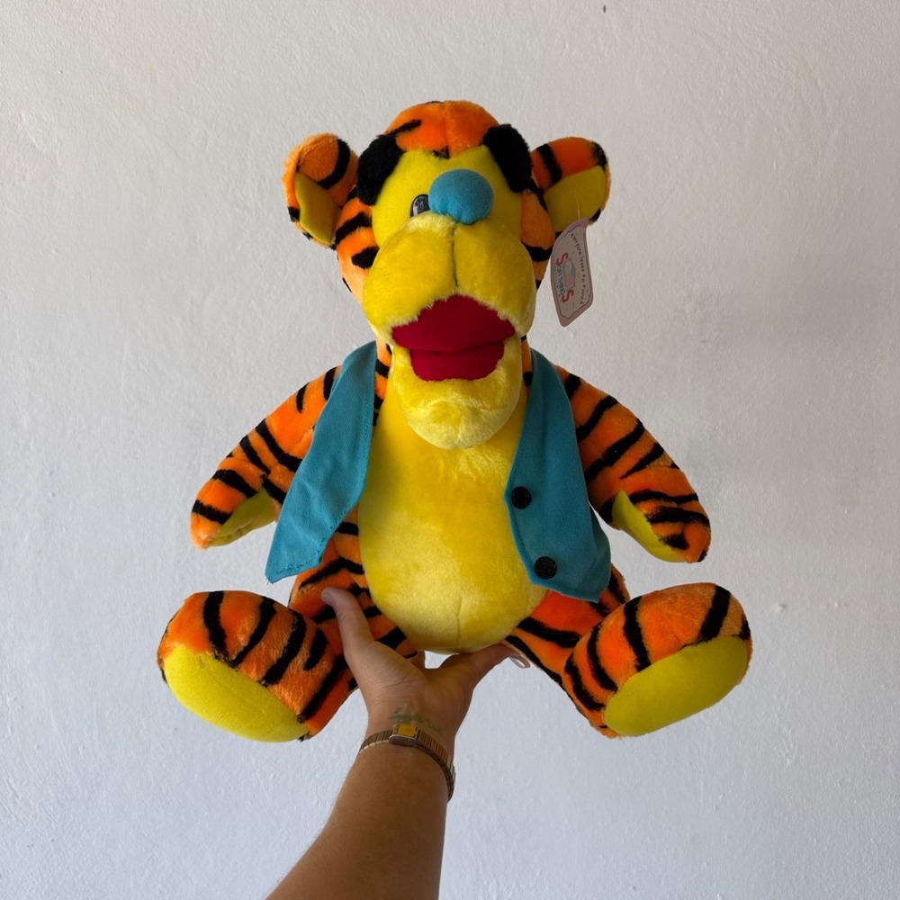 Vintage Tigger Large Plush Stuffed Animal Soft Things w Tag 1990s Winnie Pooh